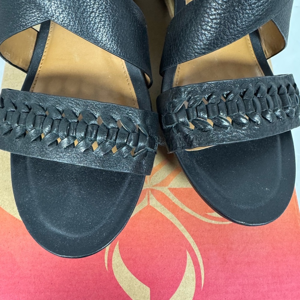 Comfortiva Simone Black Leather Strappy Sandals 10M - Picture 8 of 8